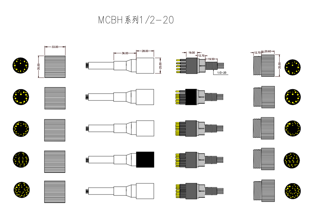 Conector Submarino IL10F BH10M de 10 Pines