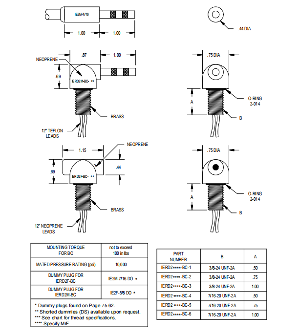 Conector Submarino RTIE1-4M-DZ de 4 Pines