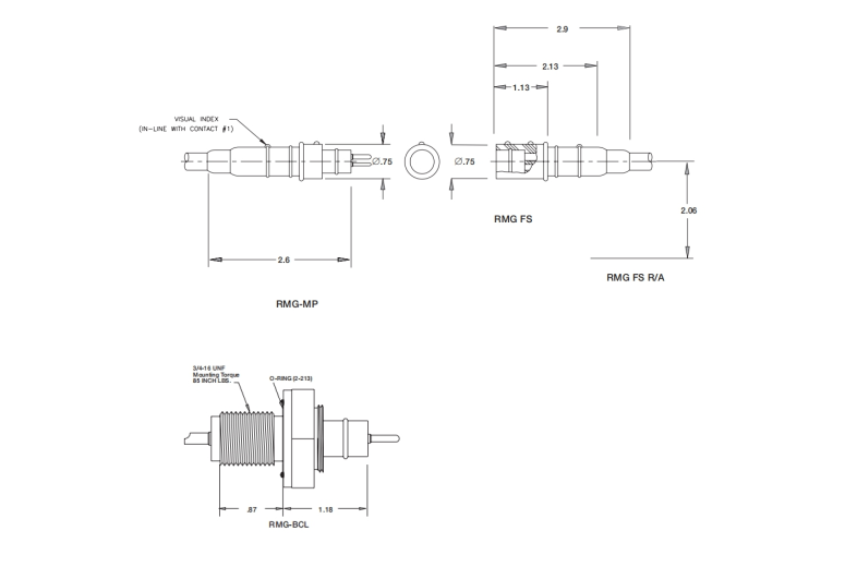 Conector de Cable de Soldadura Submarino UC 1045 2Pin RMG-2FS